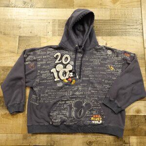 Disney Parks Walt Disney World Disneyland Hoodie Men’s XL Gray 2010 Mickey Mouse